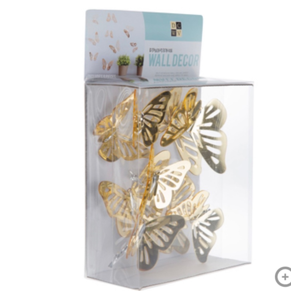 My Thoughtful Wall Glitter Vinyl Circles & DCWV Gold Mirrored Butterflies